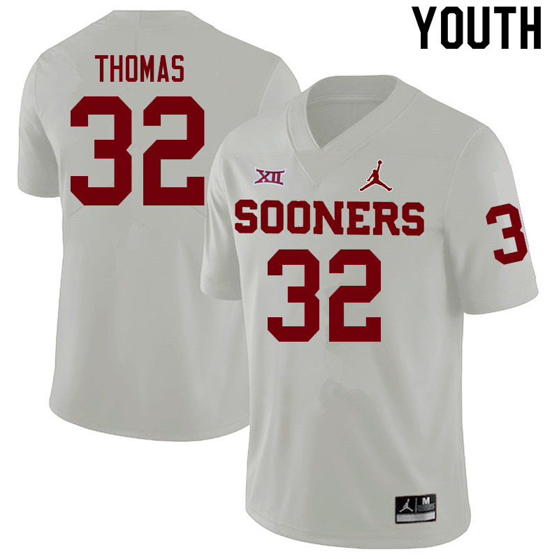 Youth #32 R Mason Thomas Oklahoma Sooners College Football Jerseys Sale-White